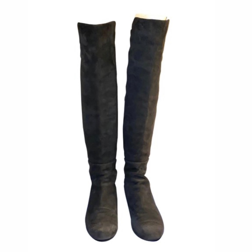 Stuart Weitzman Gray/Grey Suede Over the Knee Boots